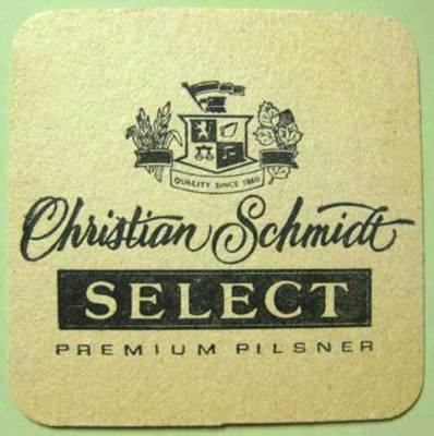 CHRISTIAN SCHMIDT SELECT Beer COASTER, Mat, PENNSYLVANIA