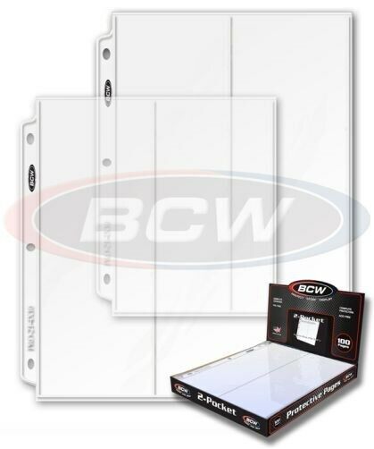 Box / 100 BCW Pro 2 Pocket 4x10 Business Envelope / Pamphlet Album Pages sheets