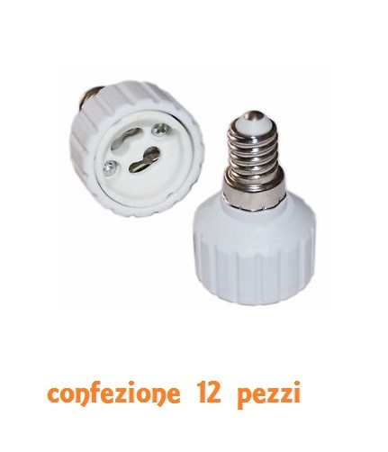 Set 12 Pezzi Adattatore da Gu10 Lampadina a Portalampada E14 Convertitore linq