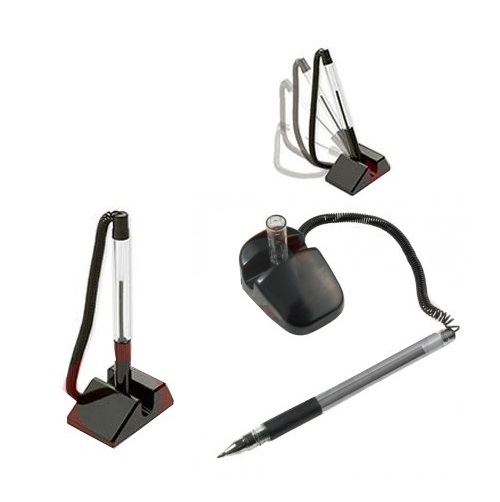 Penna Da Banco Con Portapenna Stiloforo Base Adesiva Supporto Banca Posta dfh