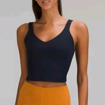 NWT Lululemon Align Tank Top Black Light Support Sports Bra Size 12 AB Cup Shirt