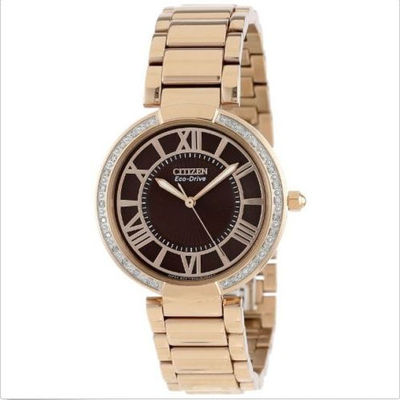 Pre-owned Citizen Women's D'orsay Diamond Accent Rose Gold Tone Watch Free Shipping
