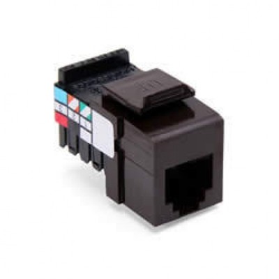 Leviton Phone Voice Grade QuickPort 6-Wire Black 41106-re6