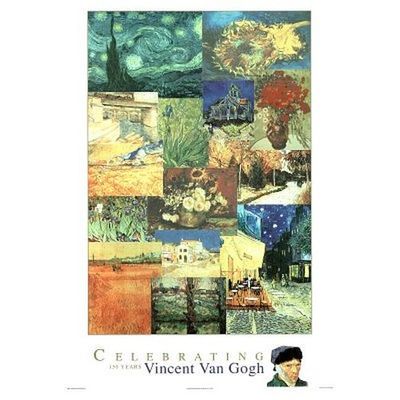 VAN GOGH - 150 YEARS COLLAGE - ART POSTER - 24x36 ANNIVERSARY 36412