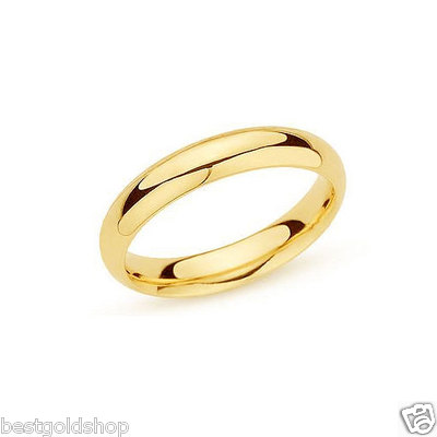 Pre-owned Bestgoldshop 4mm Comfort Fit Solid Plain Wedding Band Ring Real 14k Yellow Gold