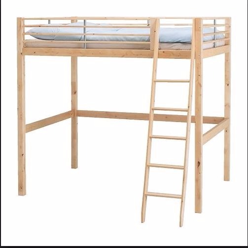 Ikea double loft bed high bunk bed solid wood in Loughborough