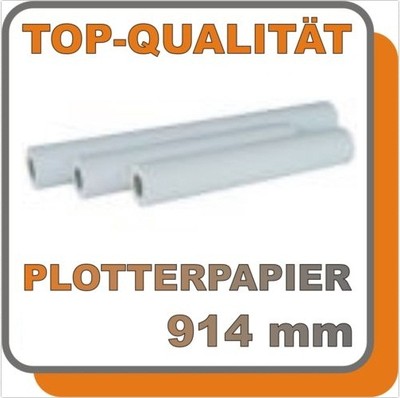 PLOTTERPAPIER INKJET 80g 914mm 50m OPAK 36" INKJETPAPIER 91,4 A0 Papier 80gr