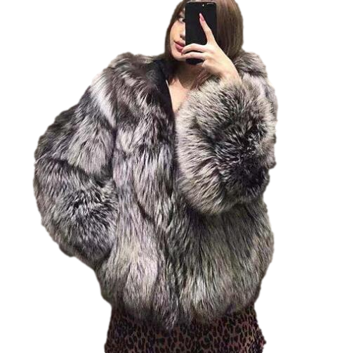 ★プロフ必読★mintclane Hood Fur Coat LONG MINK Fur Coat and FOX Hood!brand New Real Natural