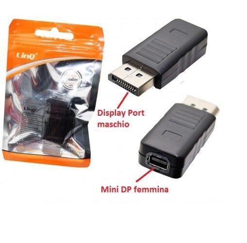 Adattatore Da Displayport Maschio a Mini Displayport Femmina Linq Dp-2209
