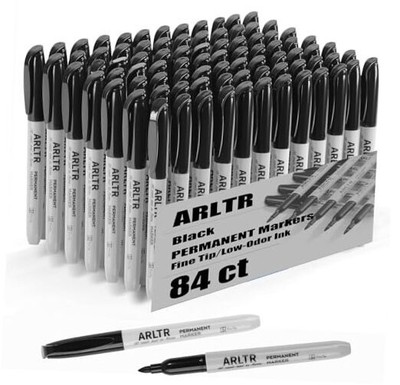 Permanent Markers Bulk with Fine Tip, Bulk Pack of 84 with Black, 84 Counts
