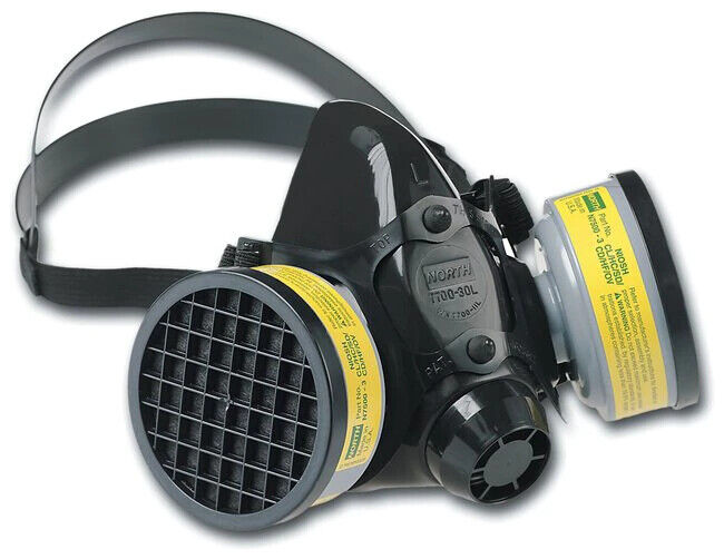 North 7700 Half Face Respirator, 7700-30M W/ 1 PR N7500-3 OV