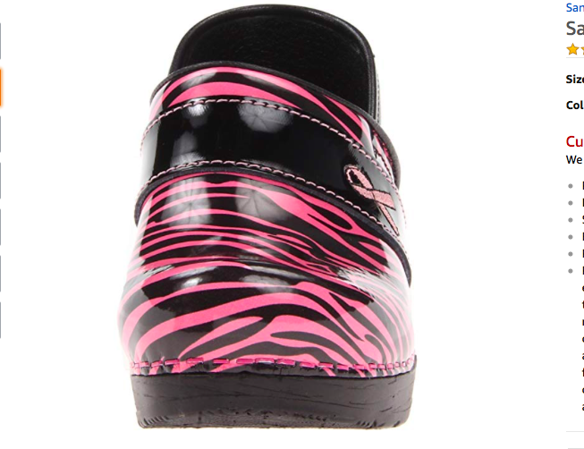 Sanita Signature Professional Liv Clogs - Women's Size 5.5/6, Black/Pink