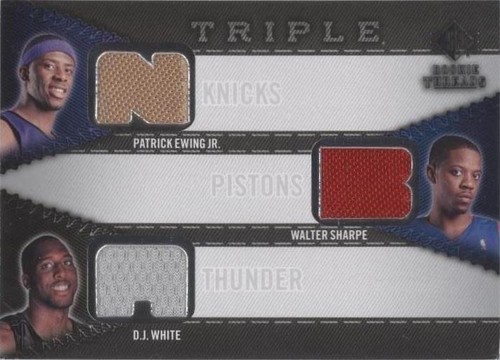 2008-09 SP Rookie Threads - Patrick Ewing Jr./Walter Sharpe/D.J. White #RTT-WES