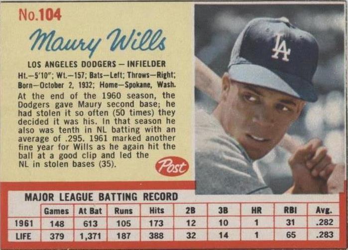 Correo 1962 - Maury Wills #104