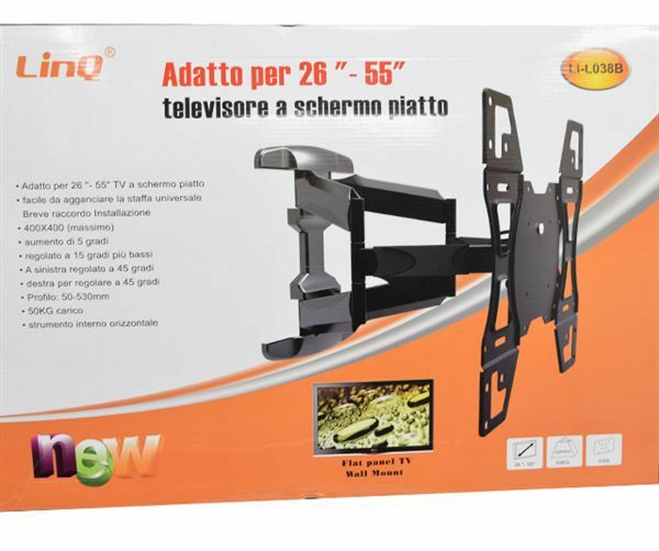 Supporto Staffa Porta Tv Flat Monitor Parete Muro 26"- 55" Pollici Linq Li-l038b