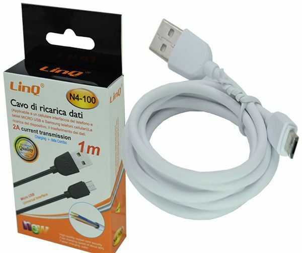 Cavo Dati E Ricarica Usb 2A 1 Metro Plug Microusb Per Smartphone linq n4-100
