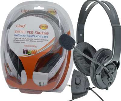 Cuffie Headset Auricolari Con Microfono Adatto Per Microsoft Xbox 360 Linq Er360