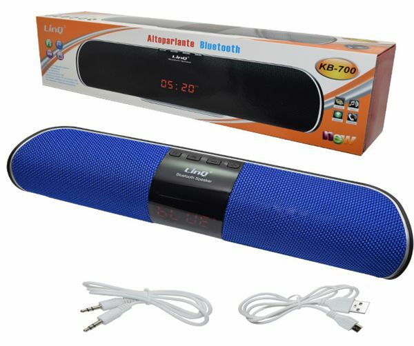 Cassa Speaker Bluetooth Con Slot Tf Card Usb Orologio Sveglia Linq Kb-700