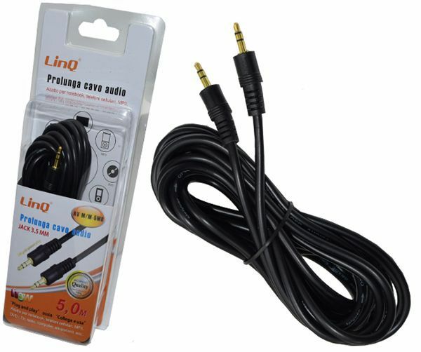 Cavo Audio Stereo Linq Mini Jack 3,5" M/M 5 Mt Prolunga linq Av m/m-5mb