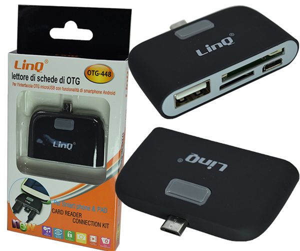 Adattatore Otg Lettore Schede Memory Card Microusb Per Smartphone Linq Otg-448