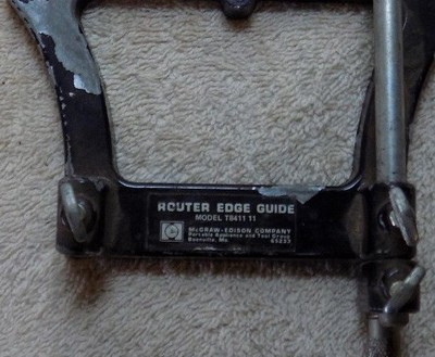 ROUTER EDGE GUIDE McCRAW-EDISON COMPANY - MODEL T8411 11