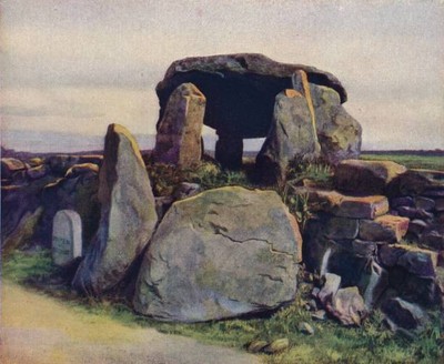 Brittany. Still covered by its mighty capstone the Dolmen de Kergava - Old Photo