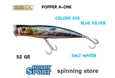 POPPER A-ONE 155 SEIKA COL E25 BLUE SILVER 52 GR PESCE SERRA ARTIFICIALE MARE
