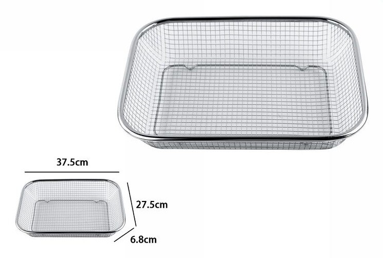 Cestino Cestello Colino Setaccio Rettangolare Scola Pasta Verdura 38cm dfh