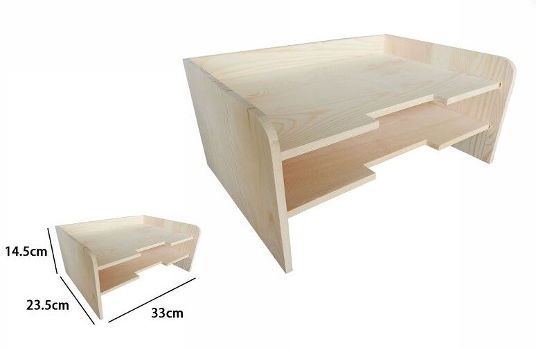 Mensola Pensile Scaffali Cassettiera Legno Chiaro Naturale 33x23x14cm dfh