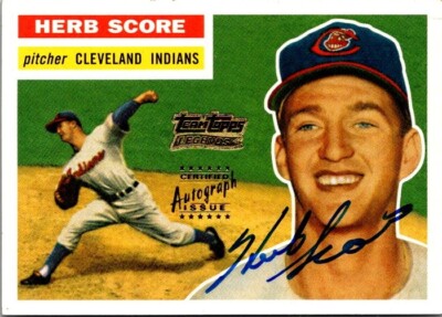 2001 Topps Team Legends HERB SCORE Cleveland Indians AUTO MINT