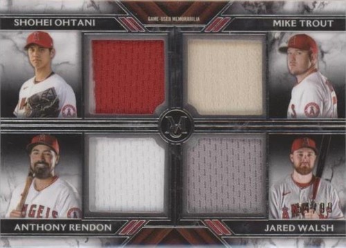 ゲームセンター・ゲームカード OHTANI/TROUT/RENDON/WALSH RELICS Ohtani, Trout, Rendon, Walsh 2022 Topps Museum Game-Used
