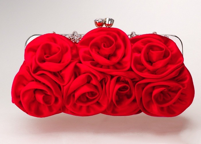 Damen Tasche Handtasche für Abendkleid Brautkleid rot