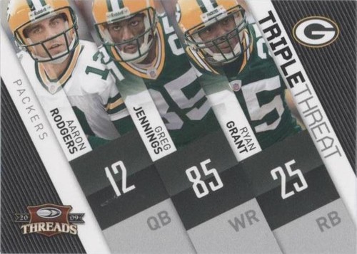 2009 Donruss Threads Aaron Rodgers Greg Jennings Ryan Grant #10