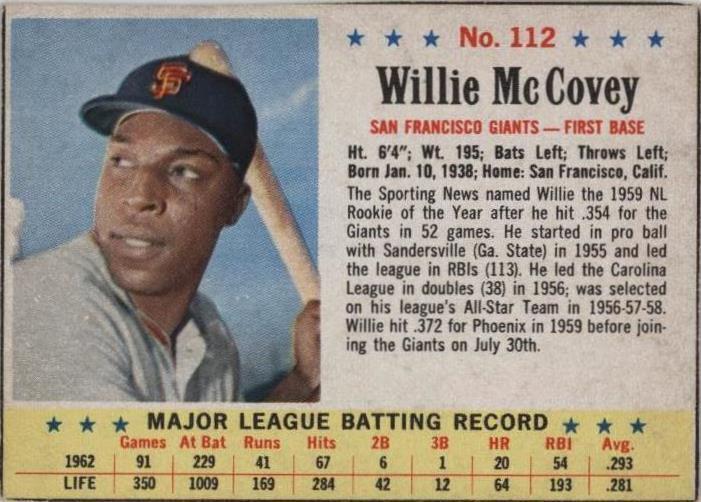 1963 Post - Willie McCovey #112