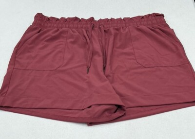 Danskin Women's Paperbag Shorts, Cosmic Clay, Size XL
