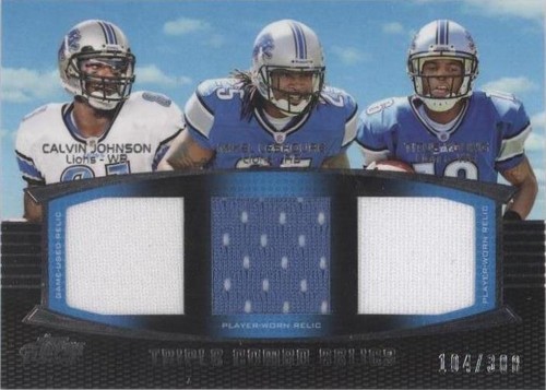 2011 Topps Prime Calvin Johnson Mikel Leshoure Titus Young #TCR-JLY