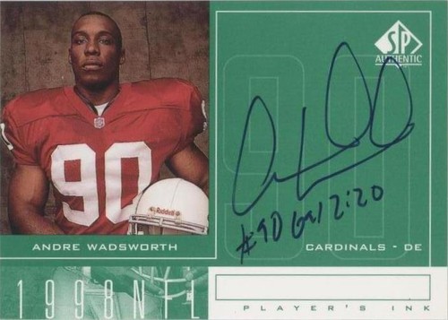 1998 SP Authentic Andre Wadsworth #AW