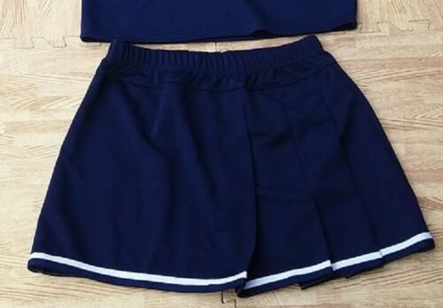 ADULT PLUS SIZE NAVY BLUE Pleated Cheerleader Uniform Skirt 36-40" Cosplay Anime