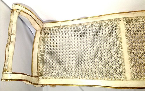 Antique Caned French Louis XVI Bench Seat