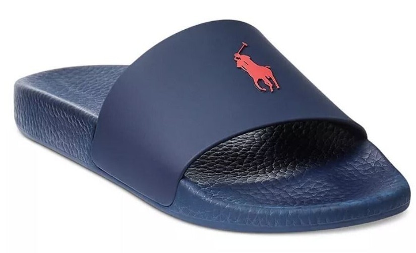 サンダル Polo Ralph Lauren Men's Suede Fleece-Lined Slide Sandal Polo Ralph Lauren Men's Suede & Sherpa-Lined Logo Slide