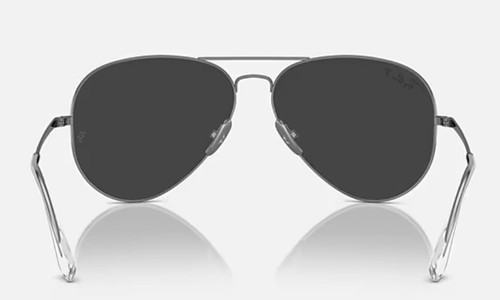 Pre-owned Ray Ban Ray-ban Rb8089 Titanium Aviator Polished Gunmetal / Black Polarized Size 62