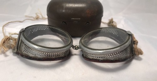 Antique Willson Safety Glasses Goggles Vtg Retro STEAMPUNK Spectacles 1920s USA