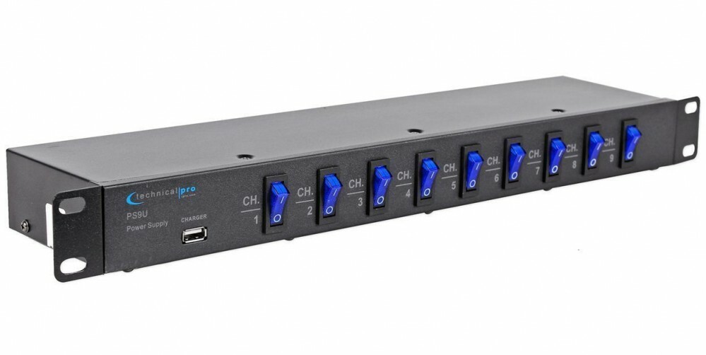 Technical Pro PS9u  1U Rack Mount DJ Pro Audio Power Supply USB Charging Port