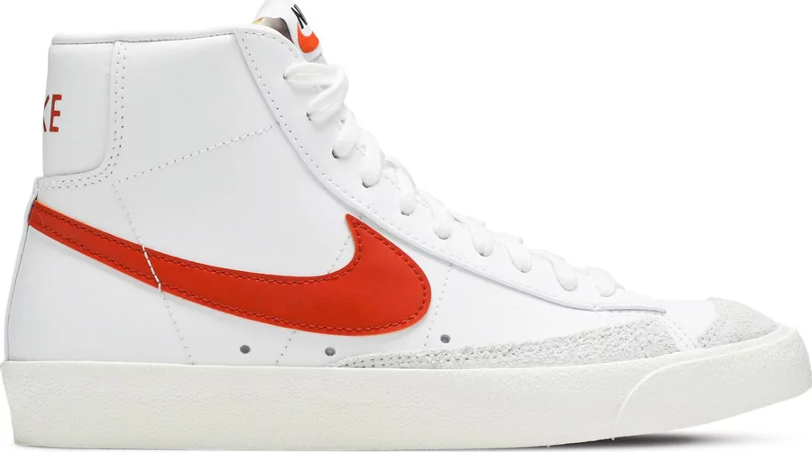 

Nike Blazer Mid 77 VNTG White Mantra Orange Sail Grey BQ6806-110 Мужские 12, Белый, Nike Blazer