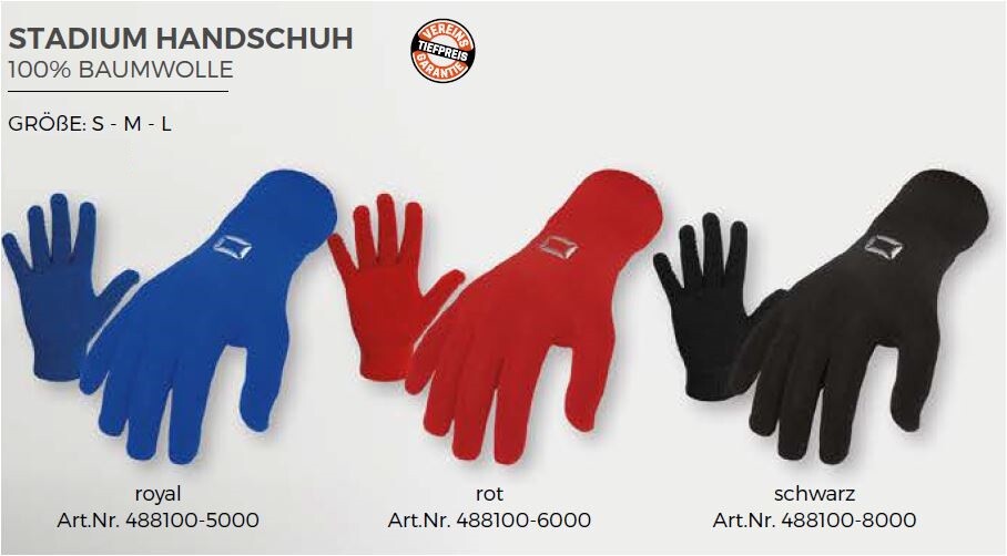Feldspieler Spielerhandschuh 488100 Fieldplayer Fussball Stanno rot schwarz blau