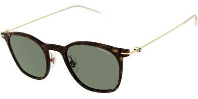 Pre-owned Montblanc Mont Blanc Mb0098s-012 Havana Gold Green Sunglasses