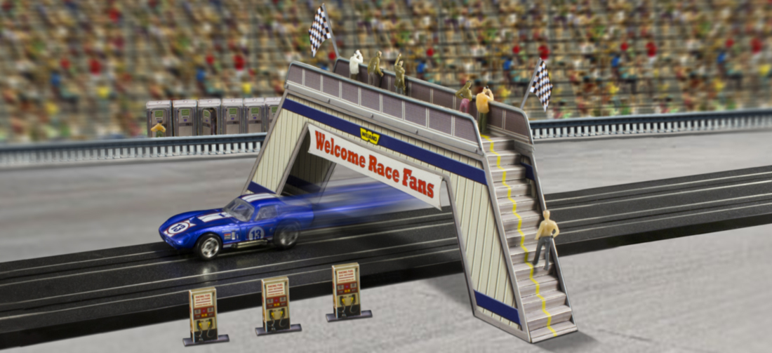 1/64 Slot Car HO "Pedestrian Bridge" Photo Real Kits Track Layouts