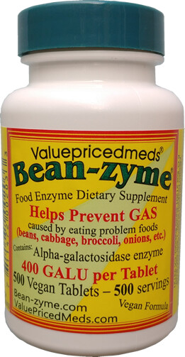 Beano - Bean-zyme 500 count is generic Beano Ultra 800 for less $ than Beano