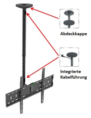 TV Fernseher Deckenhalterung A54 für SAMSUNG 65 Zoll GQ65Q950RGTXZG UE65RU7179