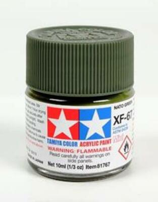 Tamiya 81767 Acrylic Model Paint XF-67 Nato Green 10ml Jar T48 Post